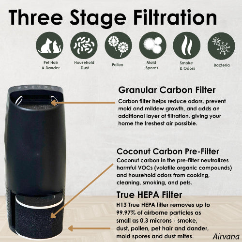 Airvana Capri True HEPA Air Purifier w/Granular Carbon Insert AV470THP
