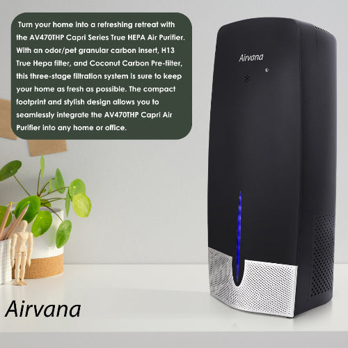Airvana Capri True HEPA Air Purifier w/Granular Carbon Insert AV470THP