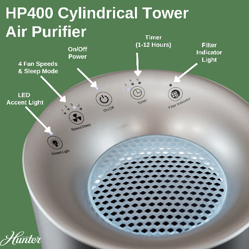 Hunter True HEPA Cylindrical Tower Air Purifier HP400