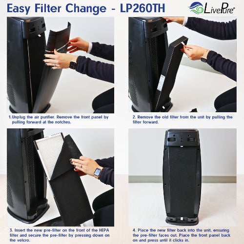 LivePure Sierra Series Digital Tall Tower Air Purifier LP260TH