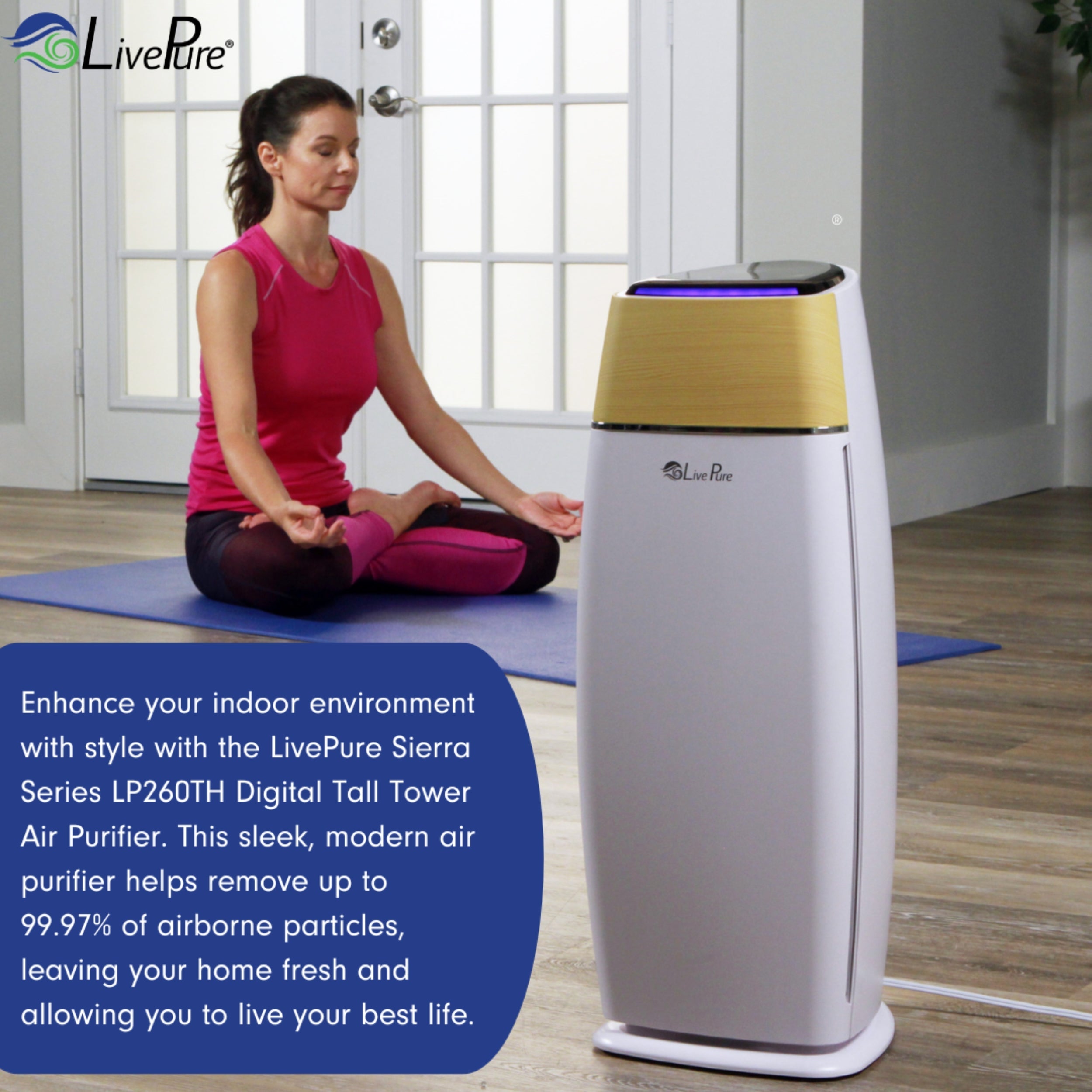 LivePure Sierra Series Digital Tall Tower Air Purifier LP260TH