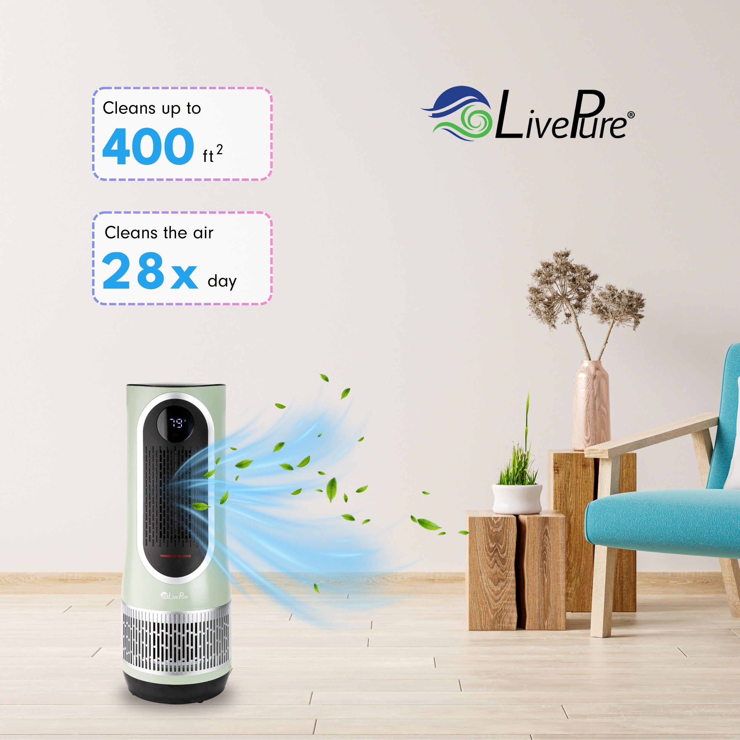 LivePure 3-in-1 Clean Heat Air Purifier/Heater LP500APHTR