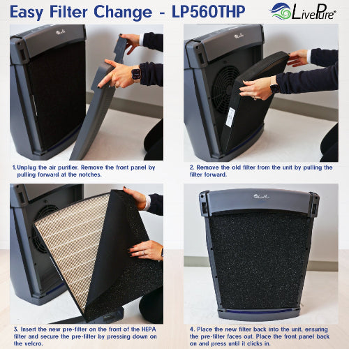 LivePure Bali Series Multi-Room True HEPA Air Purifier with Air Quality Sensing System LP560THP