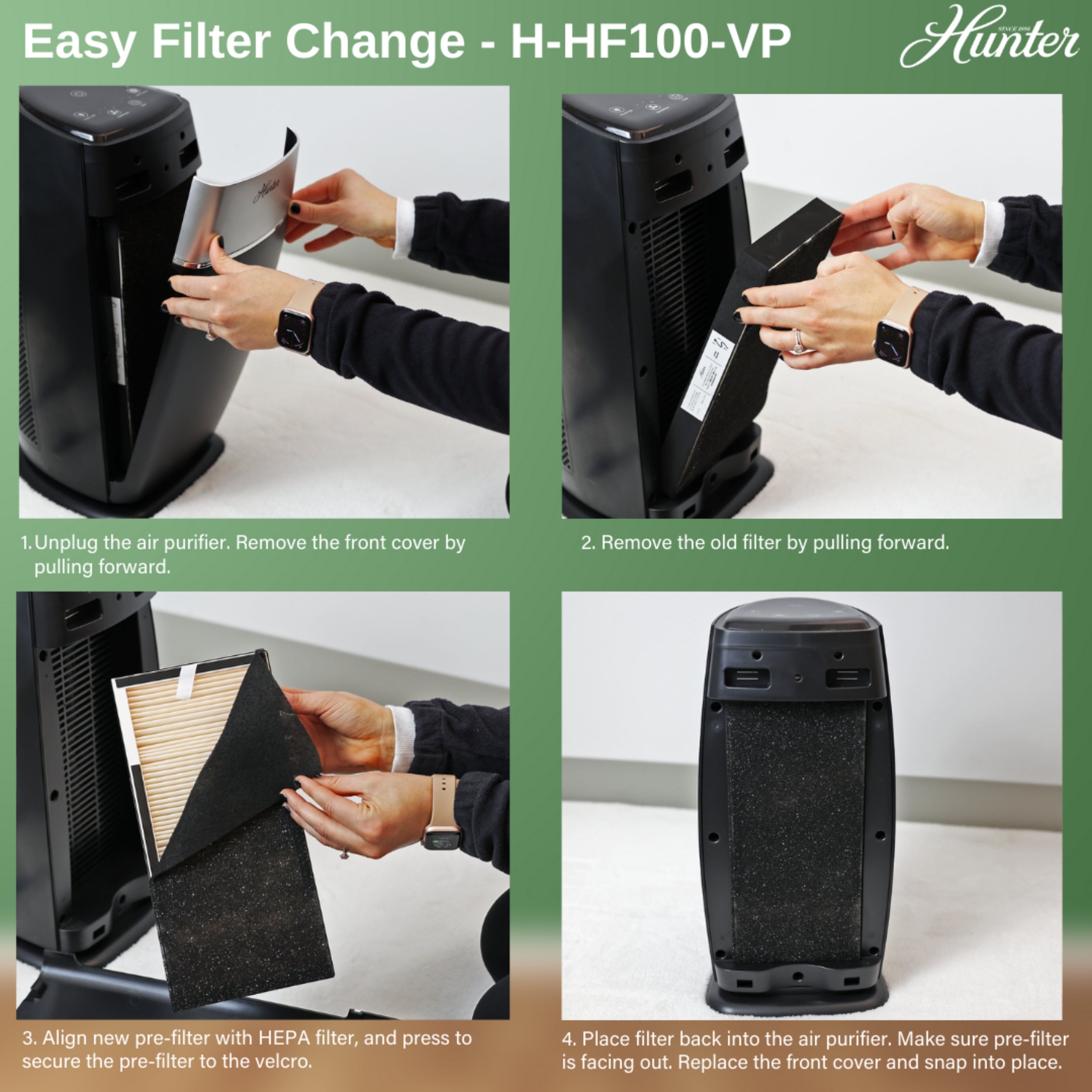 Hunter Replacement Filter Value Pack for HP100 Series Air Purifiers H-HF100-VP