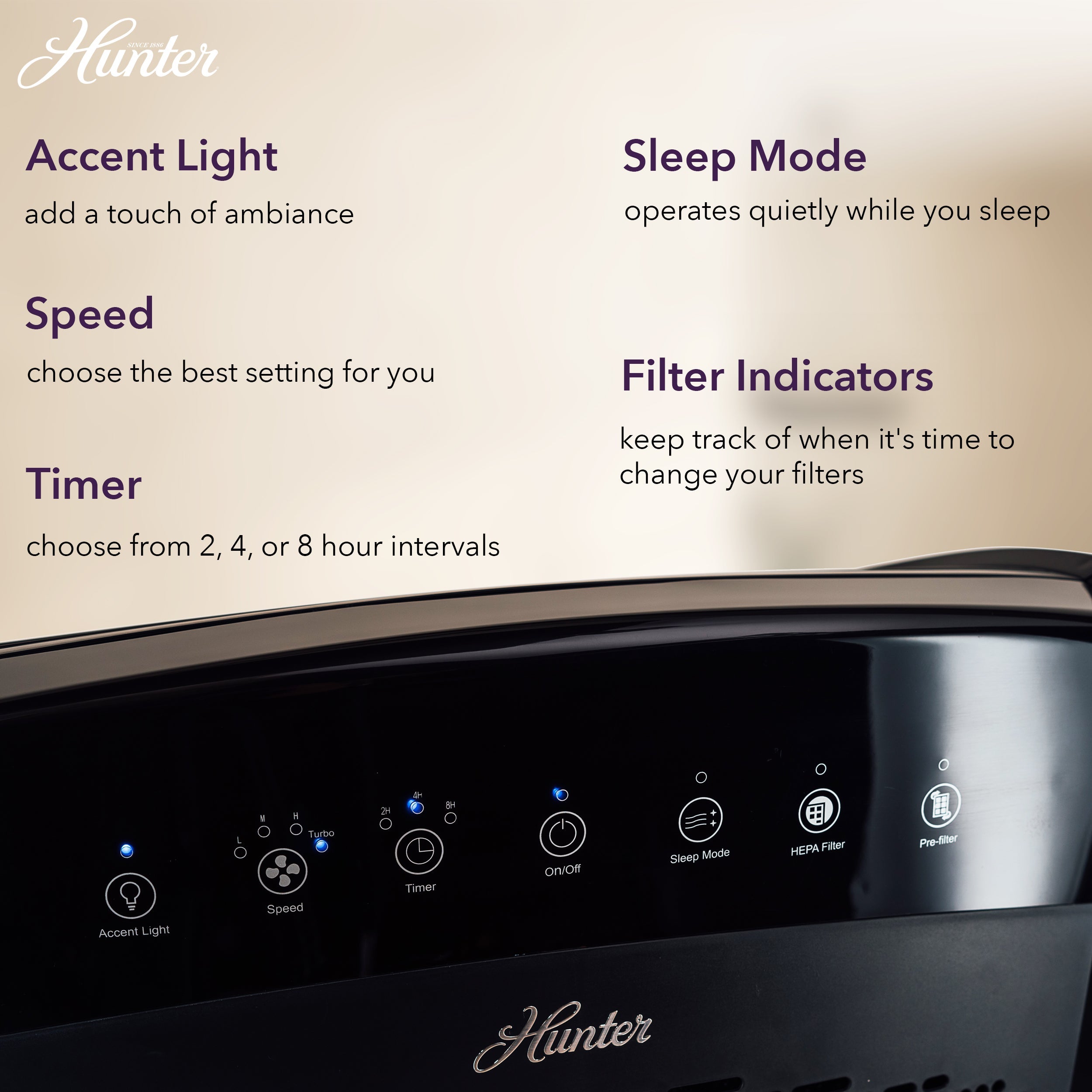 Hunter Multi-Room Large Console Air Purifier HP800