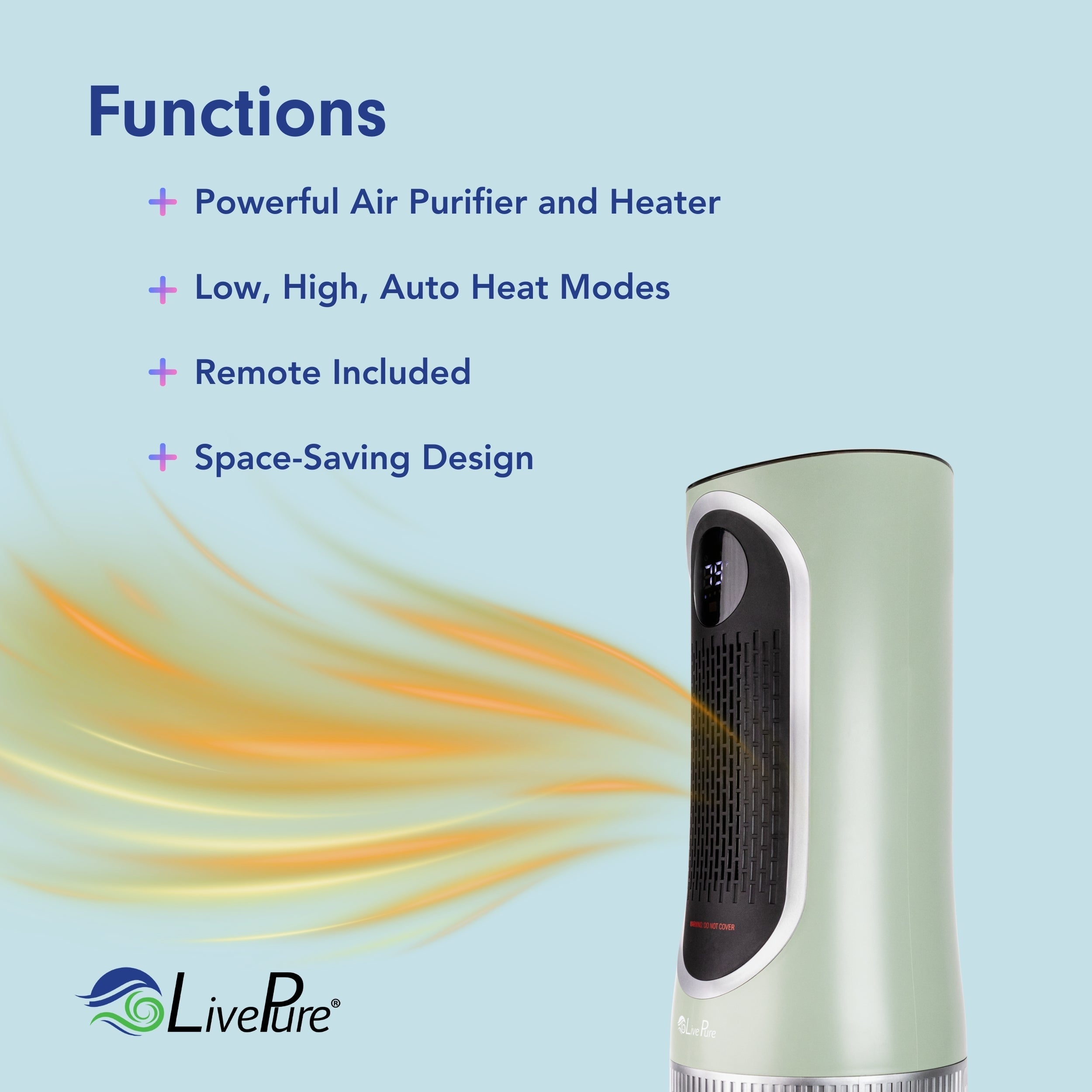 LivePure 3-in-1 Clean Heat Air Purifier/Heater LP500APHTR